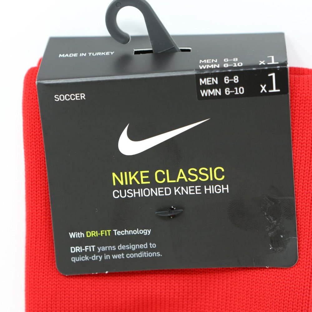 Nike Classic Knee High Soccer Socks Red Over Calf - Picture 3 of 6